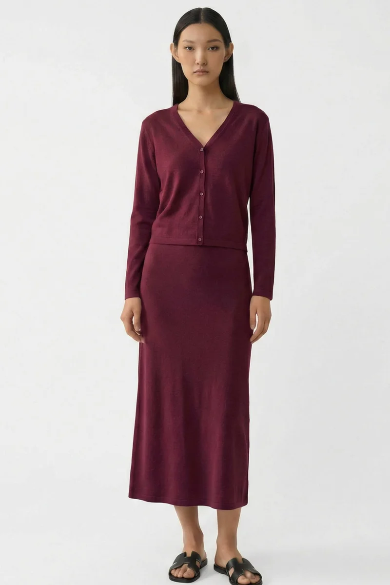 The Editor's Market Ferlene High-Rise A-line Knit Skirt